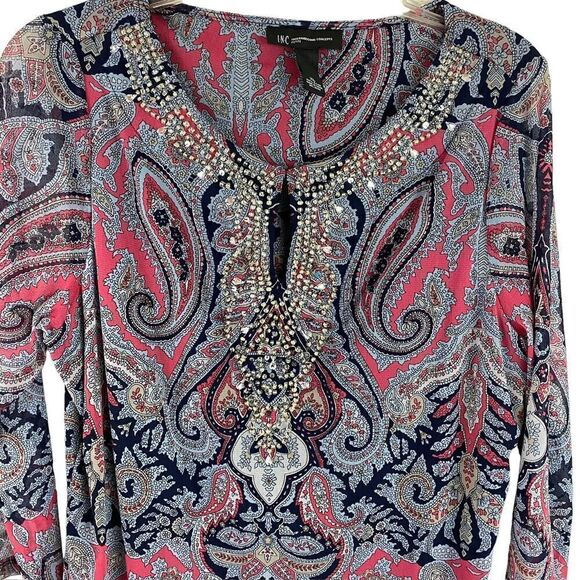 INC International Concepts Embellished Tunic Blouse Size XL - Picture 3 of 8
